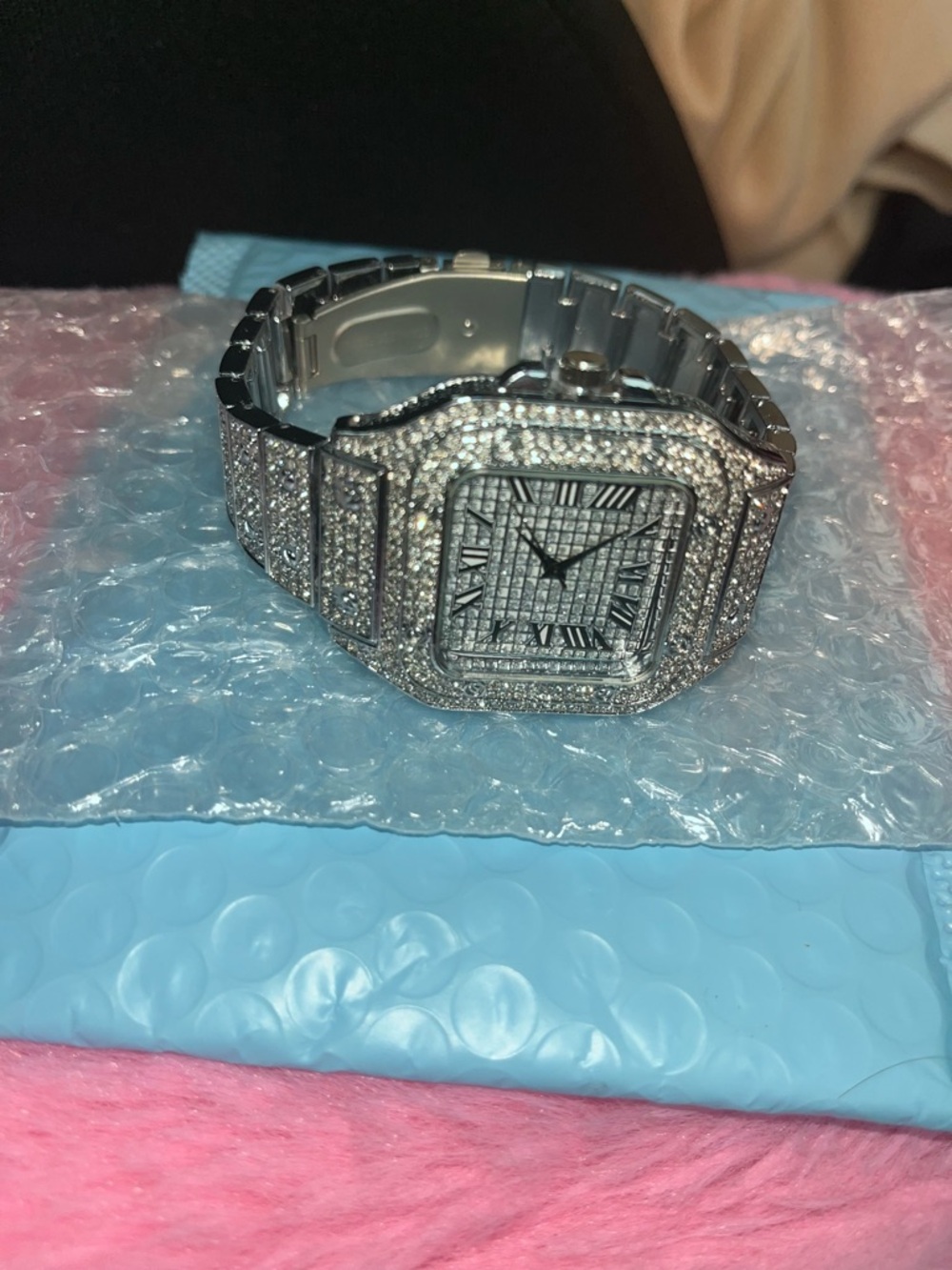Diamonds & Jules Silver Crystal-Studded Men’s Watch